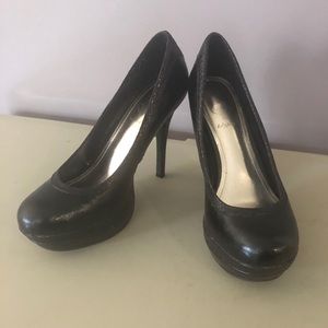 Snakeskin Baby Phat Round Platform 4-1/2” Heels